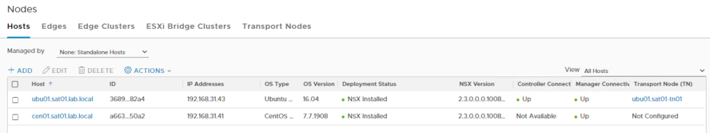 Adding a KVM Host to NSX-T Fabric